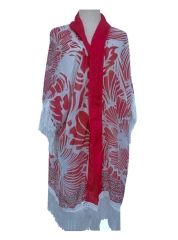 YLhighton Beach Kimono Printing Bamboo knot yarn fabric Cover Ups