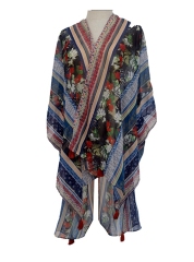 YLhighton Tassel Beach Kimono Printing Cover Ups Swimwear Cardigan