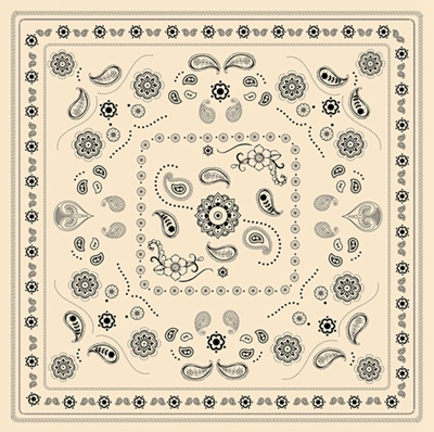 YLhighton cotton head scarf paisley bandana wristband