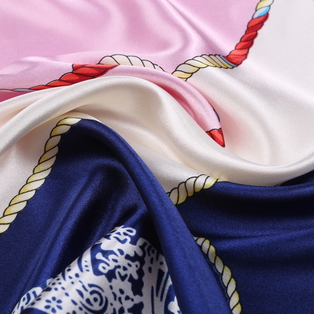 Silk Feeling Scarf Square Satin Head Scarf for Women
