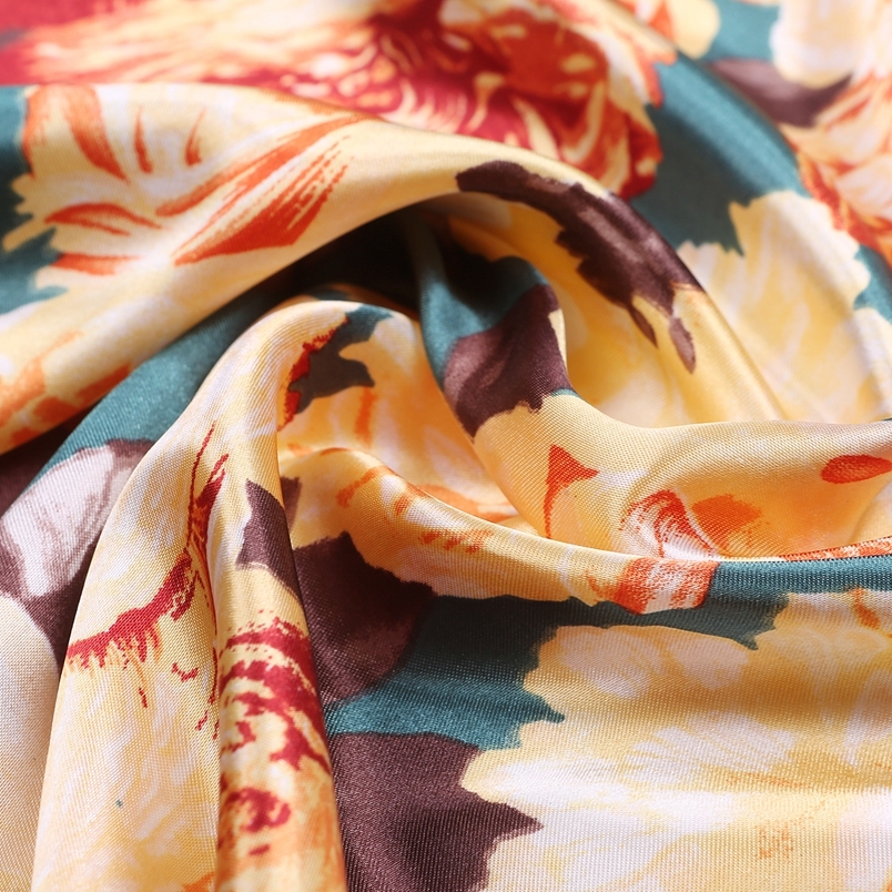 Silk Feeling Scarf Square Satin Head Scarf for Women