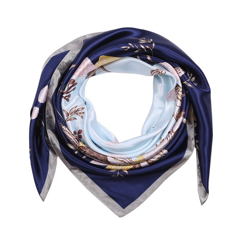 Silk Feeling Scarf Square Satin Head Scarf for Women