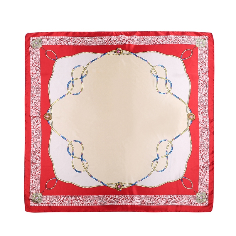 Silk Feeling Scarf Square Satin Head Scarf for Women