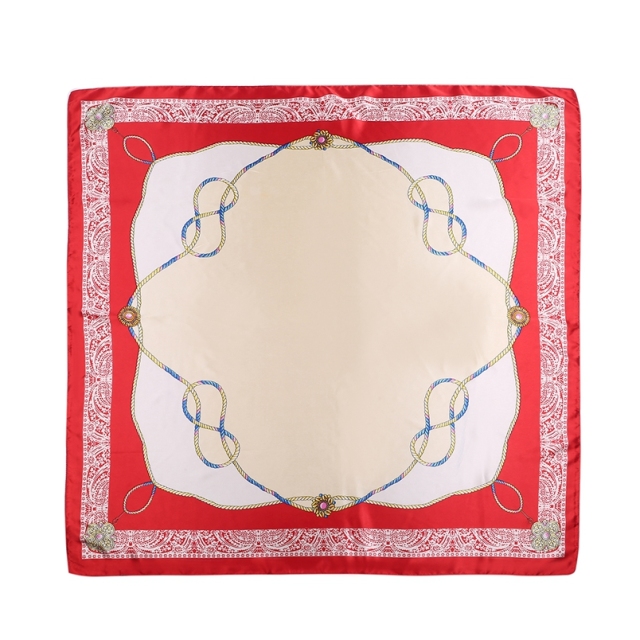 Silk Feeling Scarf Square Satin Head Scarf for Women