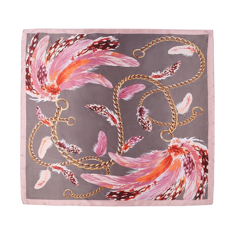 Silk Feeling Scarf Square Satin Head Scarf for Women