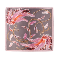 Silk Feeling Scarf Square Satin Head Scarf for Women