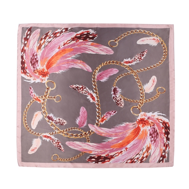 Silk Feeling Scarf Square Satin Head Scarf for Women