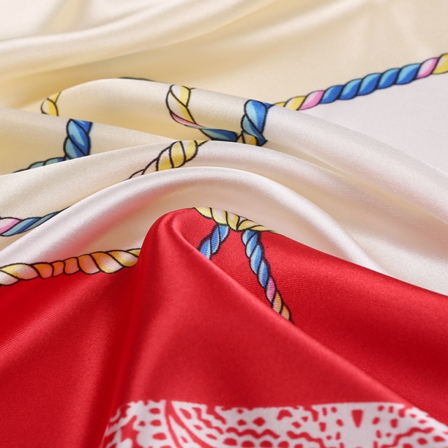 Silk Feeling Scarf Square Satin Head Scarf for Women