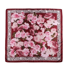 Silk Feeling Scarf Square Satin Head Scarf for Women