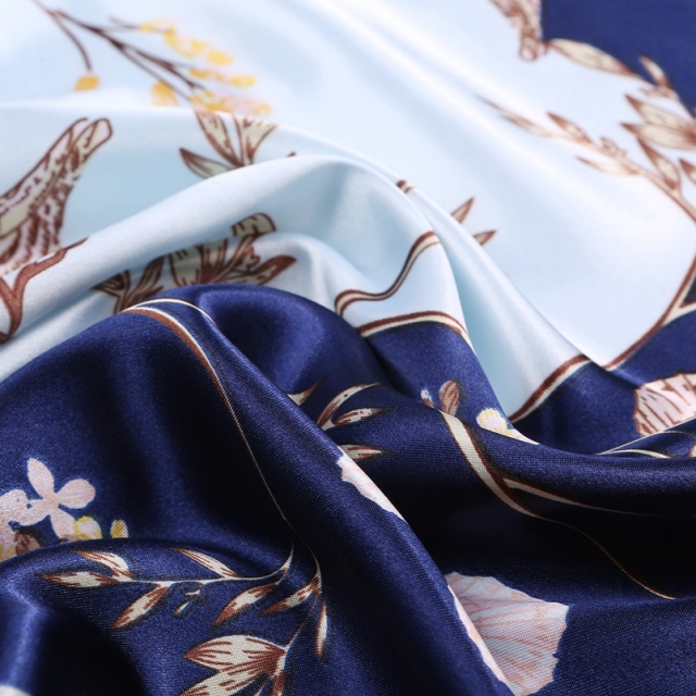 Silk Feeling Scarf Square Satin Head Scarf for Women