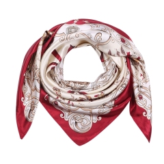 Silk Feeling Scarf Square Satin Head Scarf for Women