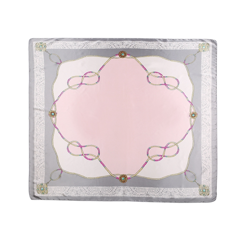 Silk Feeling Scarf Square Satin Head Scarf for Women