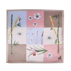 Silk Feeling Scarf Square Satin Head Scarf for Women