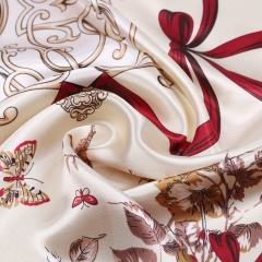 Silk Feeling Scarf Square Satin Head Scarf for Women