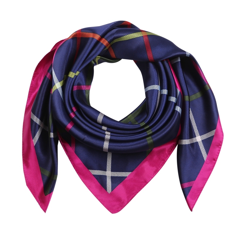 Silk Feeling Scarf Square Satin Head Scarf for Women