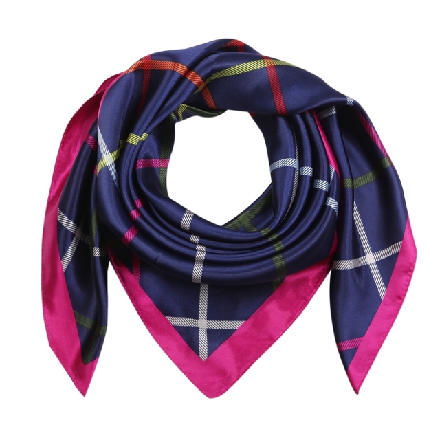Silk Feeling Scarf Square Satin Head Scarf for Women