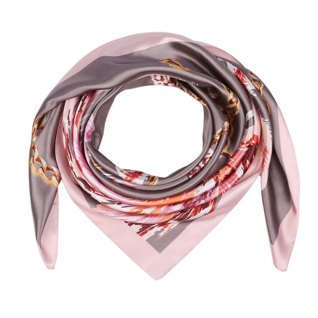 Silk Feeling Scarf Square Satin Head Scarf for Women