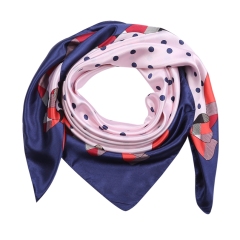Silk Feeling Scarf Square Satin Head Scarf for Women