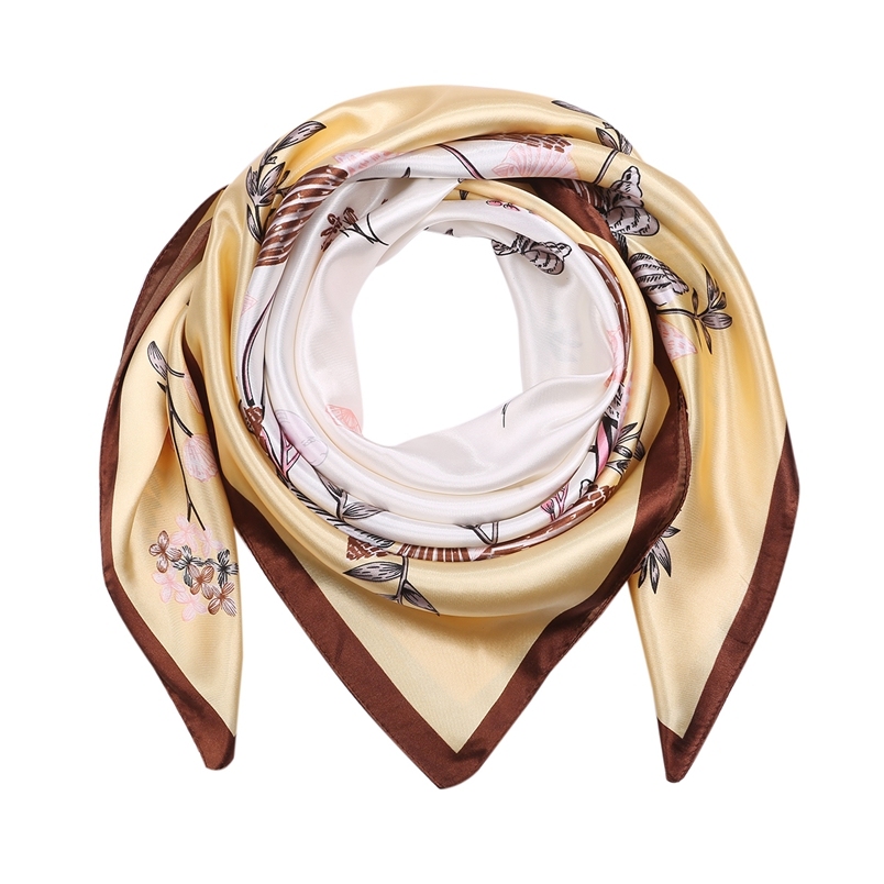 Silk Feeling Scarf Square Satin Head Scarf for Women