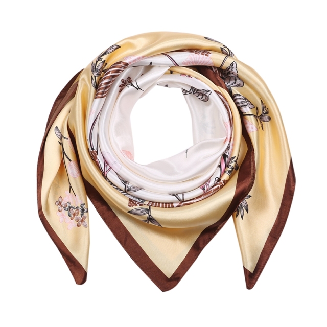 Silk Feeling Scarf Square Satin Head Scarf for Women