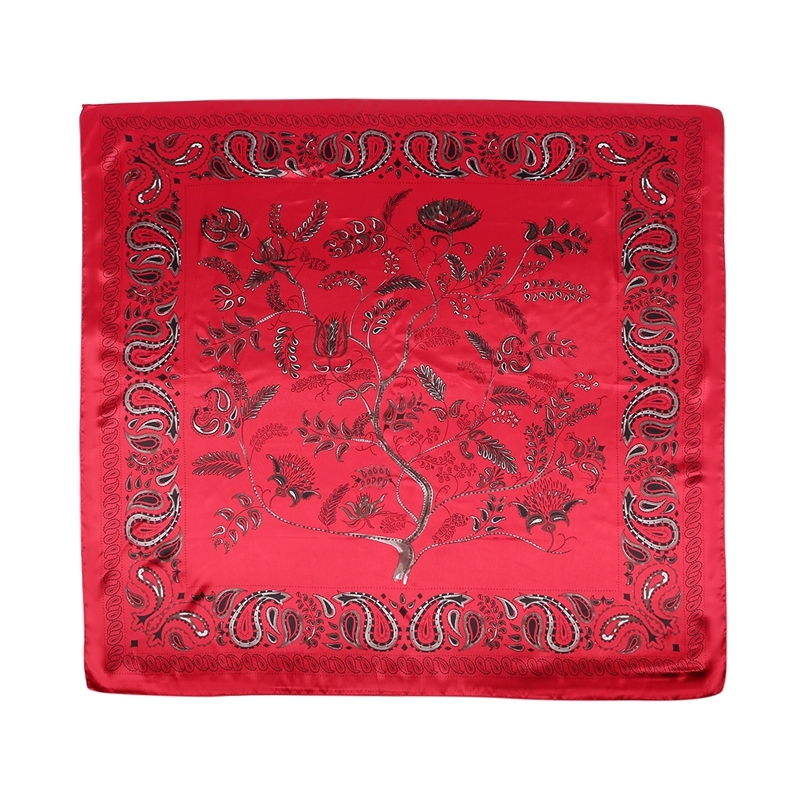 Silk Feeling Scarf Square Satin Head Scarf for Women