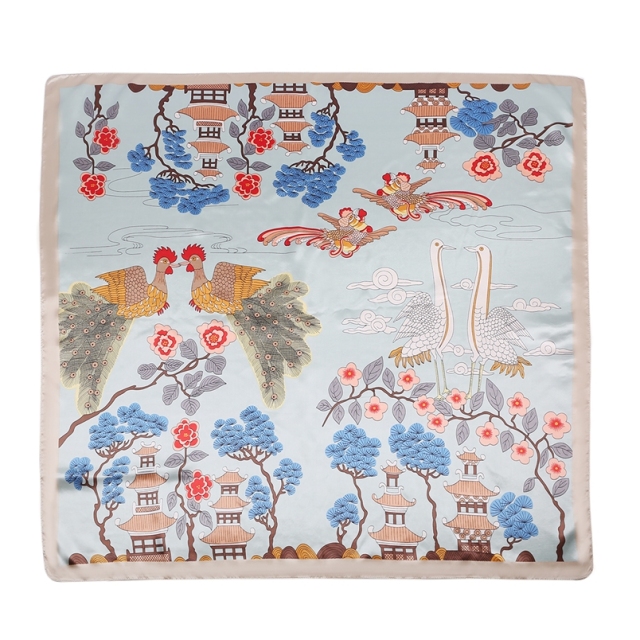 Silk Feeling Scarf Square Satin Head Scarf for Women