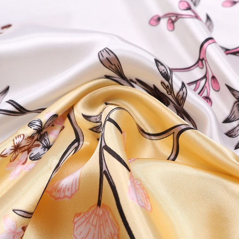Silk Feeling Scarf Square Satin Head Scarf for Women
