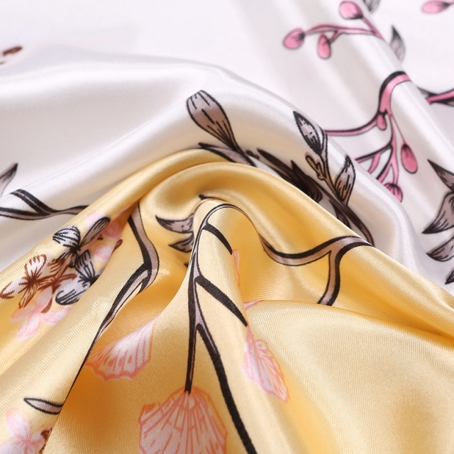 Silk Feeling Scarf Square Satin Head Scarf for Women