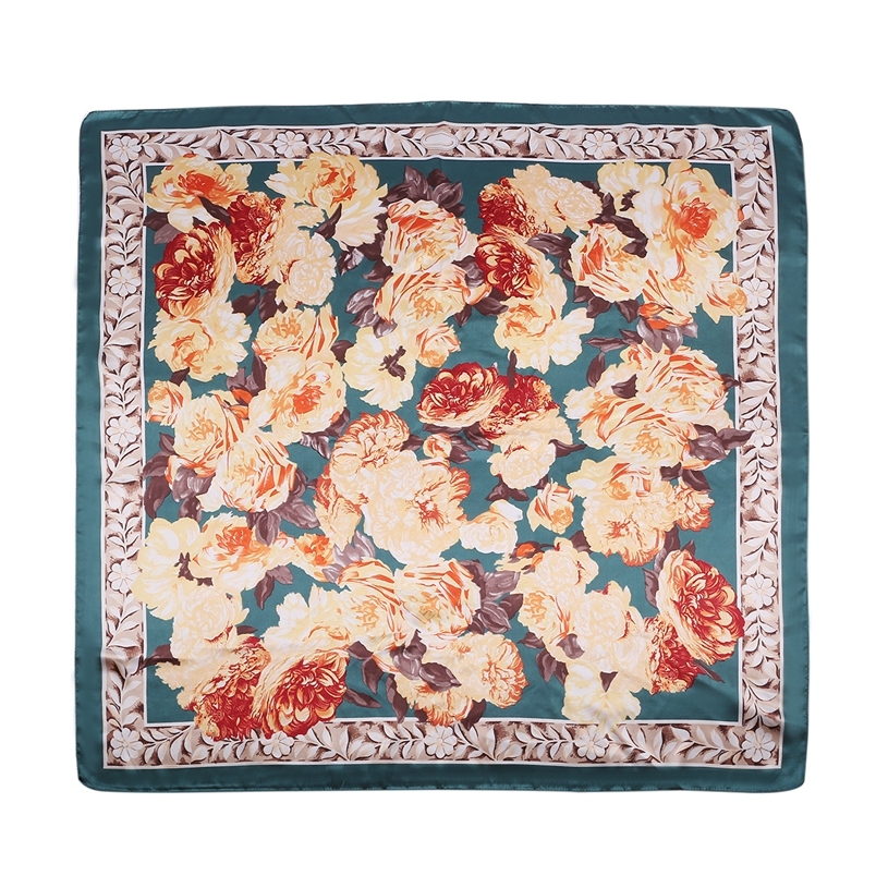 Silk Feeling Scarf Square Satin Head Scarf for Women