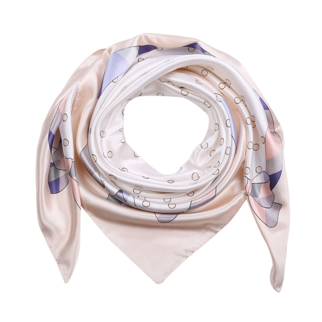 Silk Feeling Scarf Square Satin Head Scarf for Women