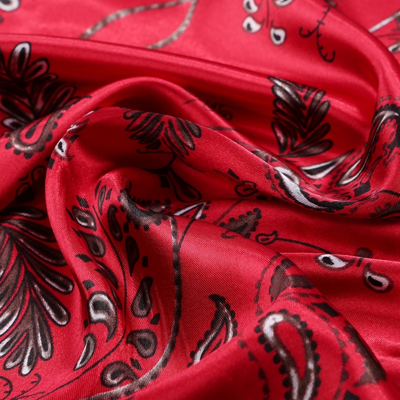Silk Feeling Scarf Square Satin Head Scarf for Women
