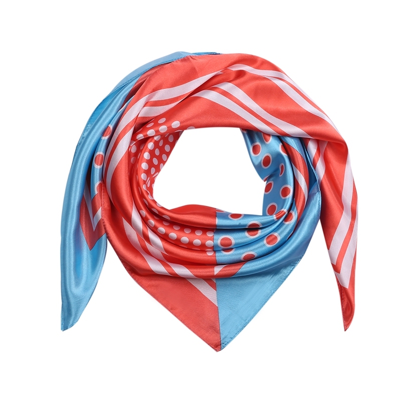 Silk Feeling Scarf Square Satin Head Scarf for Women