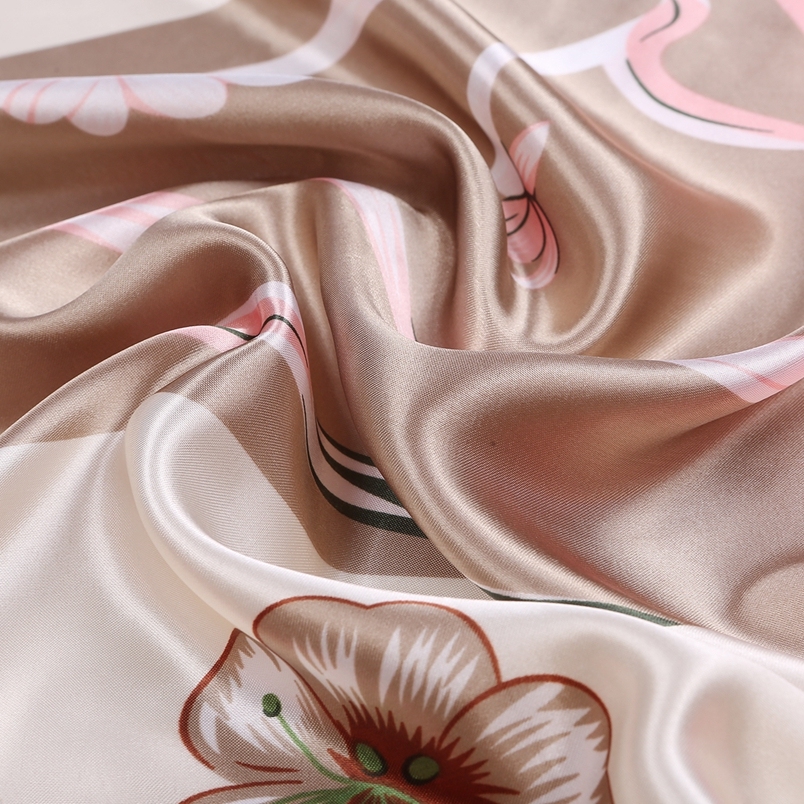 Silk Feeling Scarf Square Satin Head Scarf for Women