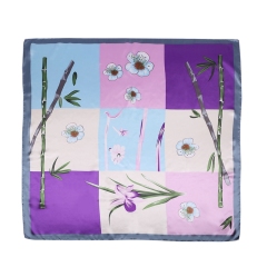 Silk Feeling Scarf Square Satin Head Scarf for Women