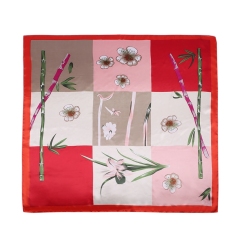 Silk Feeling Scarf Square Satin Head Scarf for Women