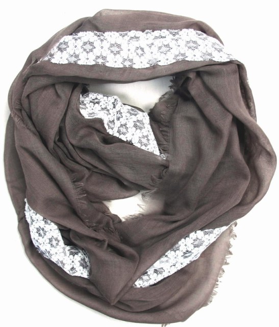 YLhighton Lace lightweight infinity scarf,loop circle-scarf