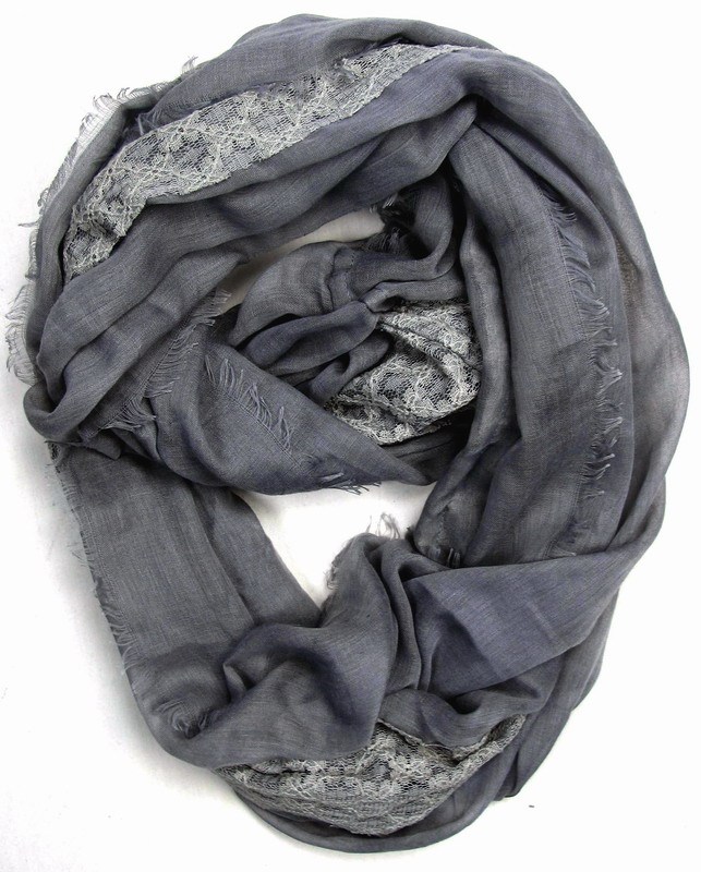 YLhighton Lace lightweight infinity scarf,loop circle-scarf