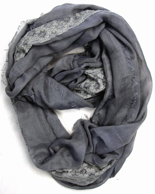 YLhighton Lace lightweight infinity scarf,loop circle-scarf
