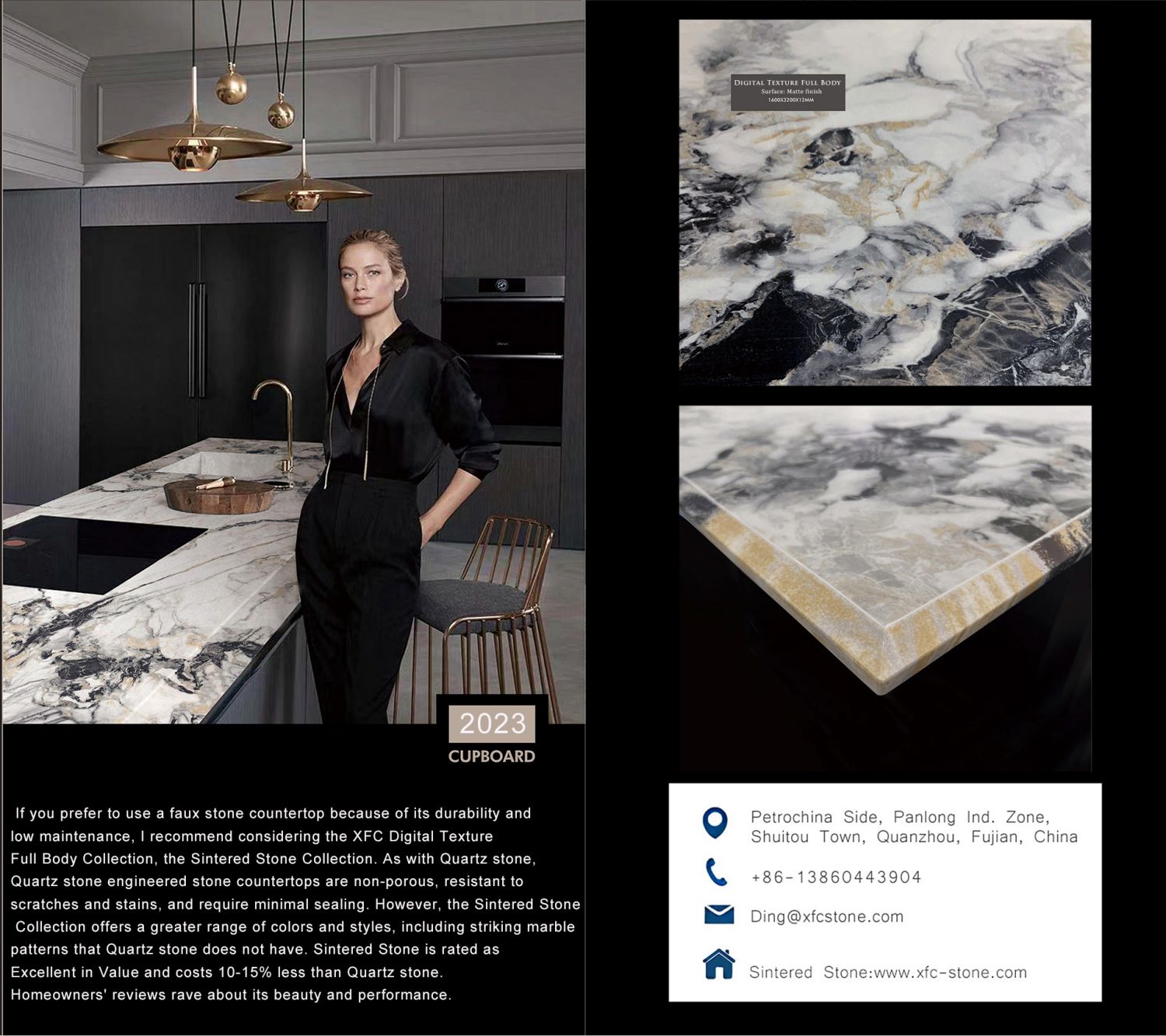 Regarding the material of the countertop, in addition to quartz stone and natural marble, you can also choose this.