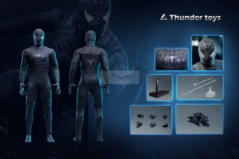 In Stock Thunder Toys TD2025A 1/6 Variant Black SpiderMan 12" Action Figure Male