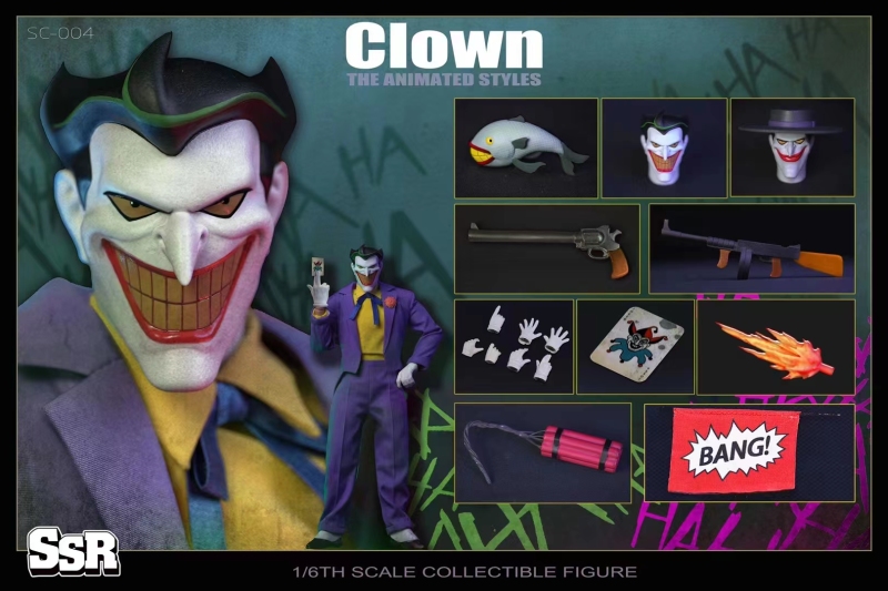 In Stock New SSRTOYS SSC004 1/6 Joker The Animated Clown 12" Action Figure Model