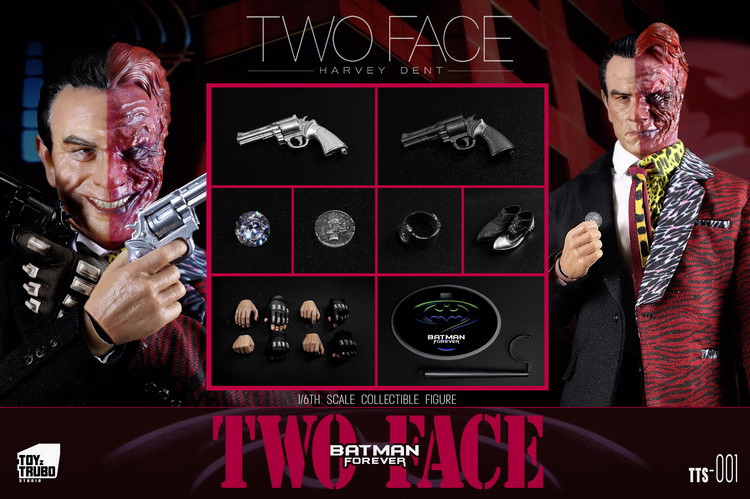 In Stock ToyzTruboStudio TTS-001 Batman Forever Two Face 1/6 Figure Double Heads