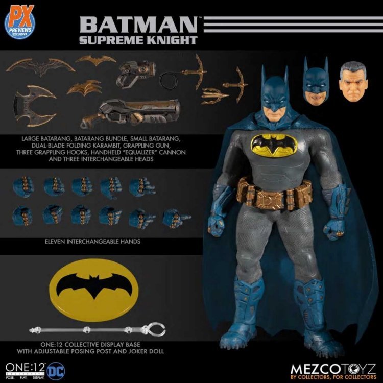 Mezco Toyz OCT198587 Supreme Knight Batman Blue Version 1/12 PX Limited Edition In Stock