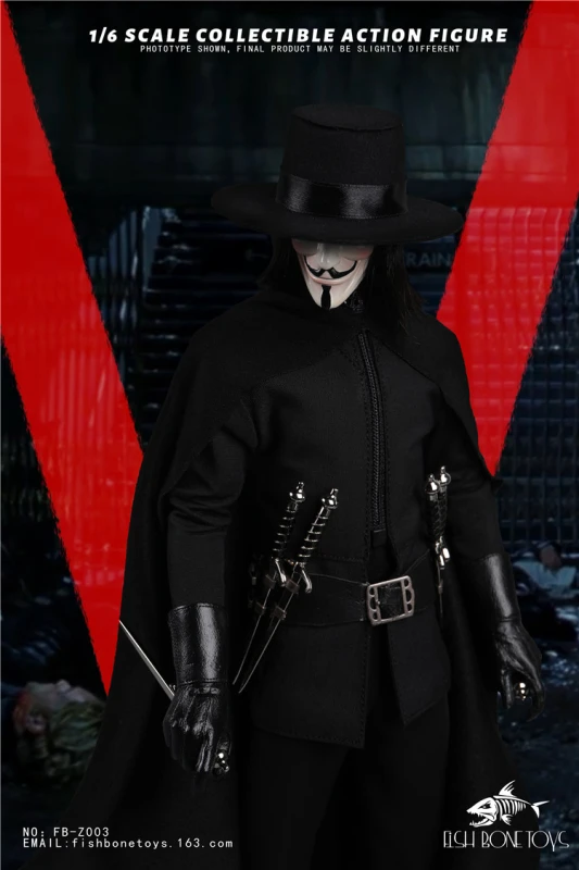In stock FISH BONETOYS FB-Z003 1/6 V for Vendetta 12" Male Figure Model Toy
