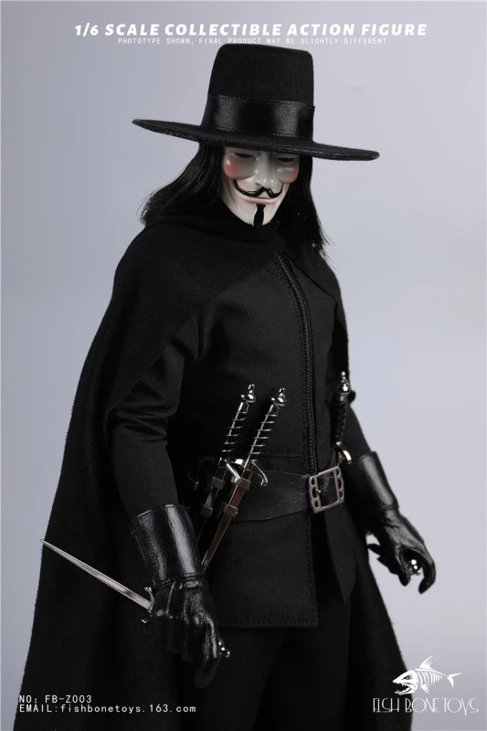 In stock FISH BONETOYS FB-Z003 1/6 V for Vendetta 12" Male Figure Model Toy