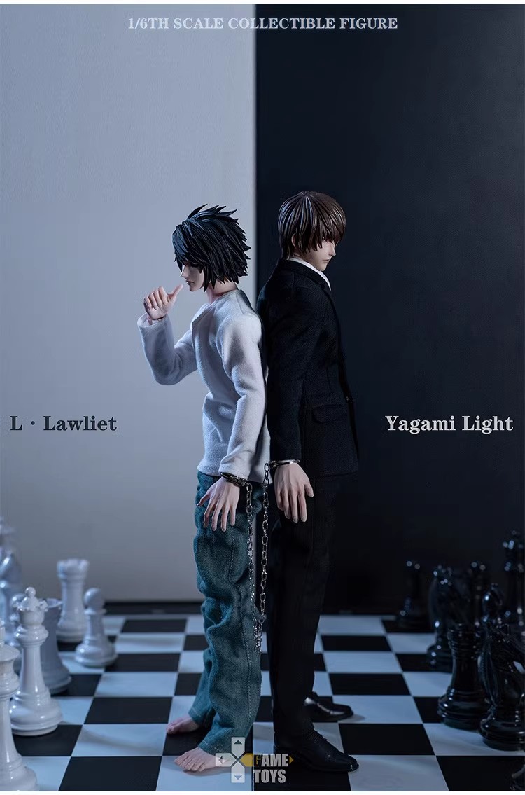 GAMETOYS DEATH NOTE L Action Figure Model 1/6 Scale ( L·Lawliet  Anime+Yagami Light) GT007+GT008