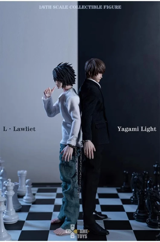 GAMETOYS DEATH NOTE L Action Figure Model 1/6 Scale ( L·Lawliet Anime+Yagami Light) GT007+GT008