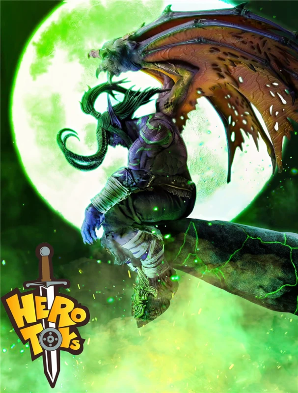 In Stock New Hero Toys World of War craft Demon Hunter Illidan Stormrage Figure