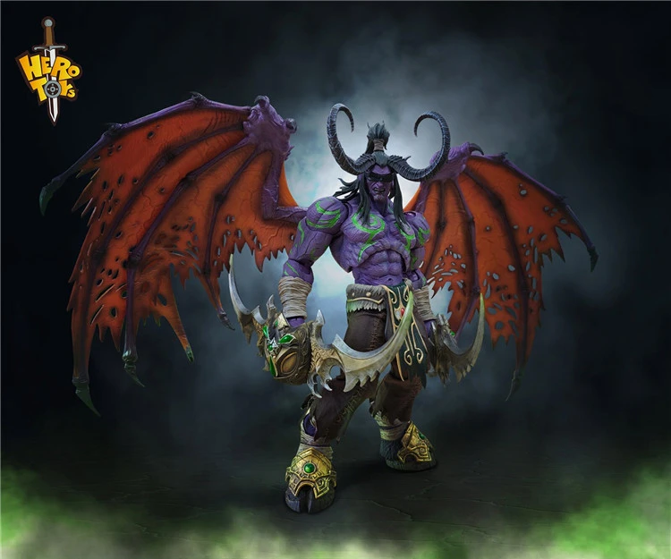 In Stock New Hero Toys World of War craft Demon Hunter Illidan Stormrage Figure