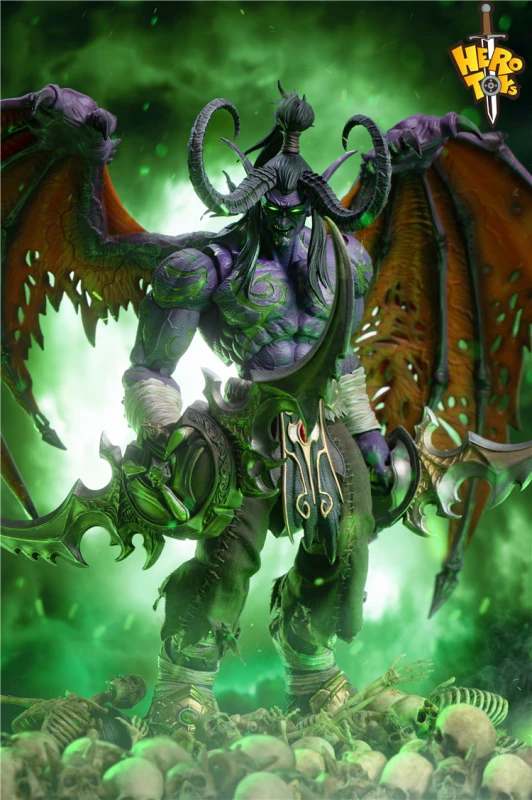 In Stock New Hero Toys World of War craft Demon Hunter Illidan Stormrage Figure